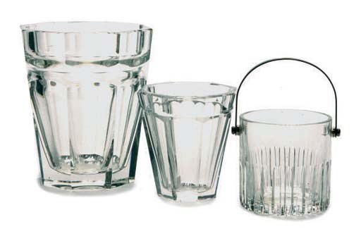 TWO FRENCH GLASS ICE BUCKETS,