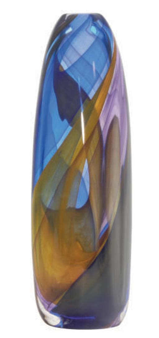 AN INTERNALLY DECORATED SWEDISH VASE,