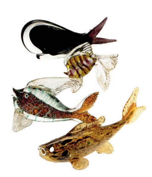 A GROUP OF FIFTEEN ITALIAN GLASS MODELS OF FISH,