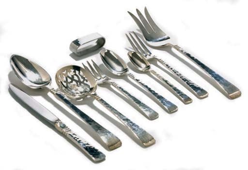 AN AMERICAN SILVER PART FLATWARE SERVICE,