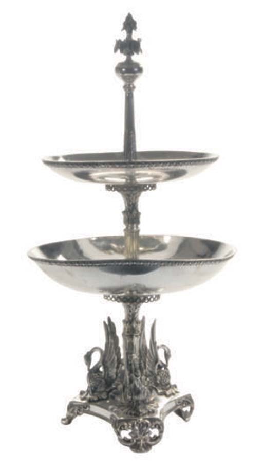 AN ENGLISH PLATED EPERGNE,
