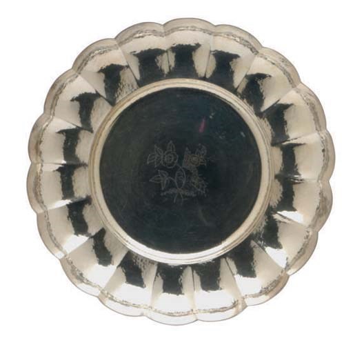 A FRENCH SILVER LOBED CIRCULAR CENTER BOWL,