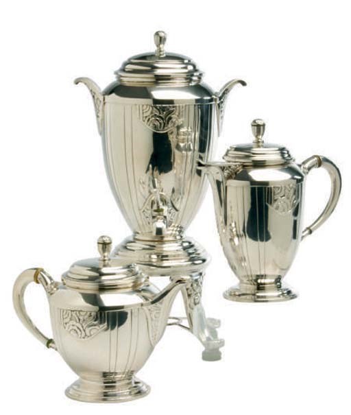 A CONTINENTAL SILVER-PLATED TEA AND COFFEE SERVICE,