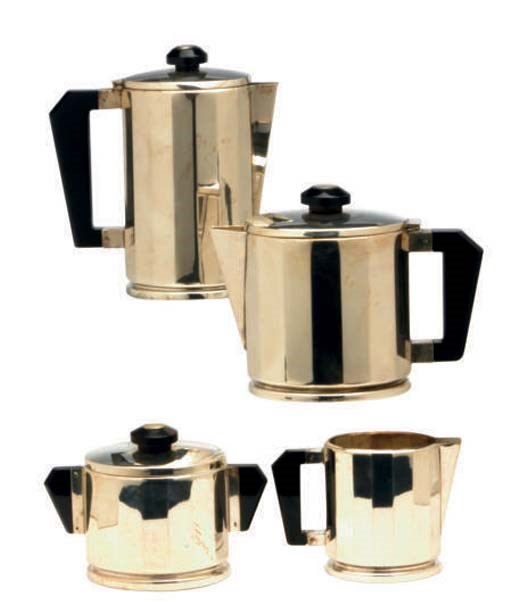 A GERMAN SILVER-PLATED SIX PIECE TEA AND COFFEE SERVICE,