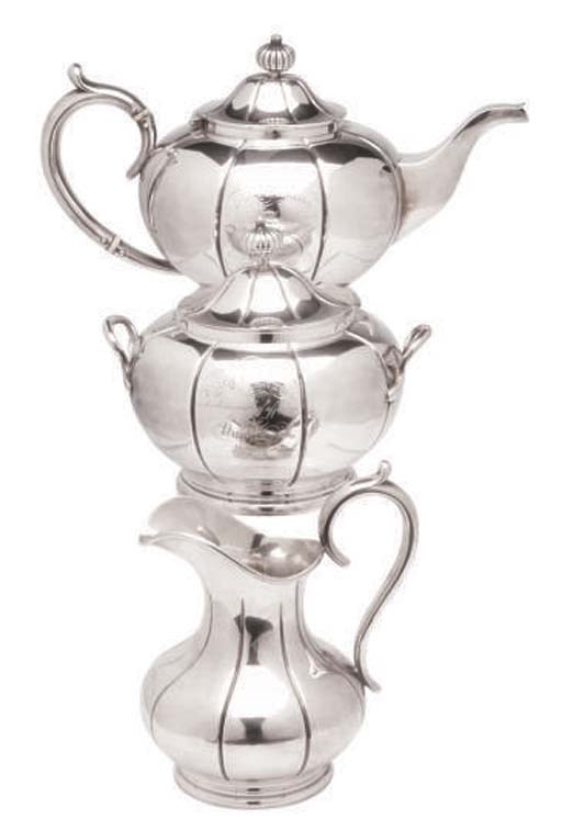 AN AMERICAN SILVER FIVE-PIECE TEA SERVICE**,