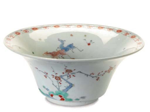 A JAPANESE ARITA WARE KAKIEMON STYLE BOWL,