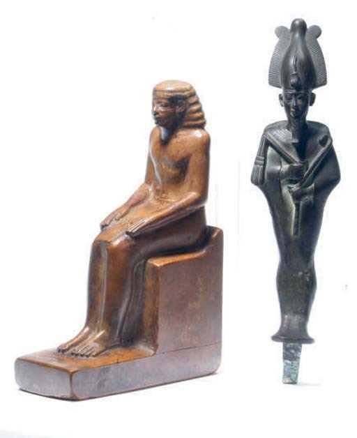 TWO EGYPTIAN STYLE FIGURES,