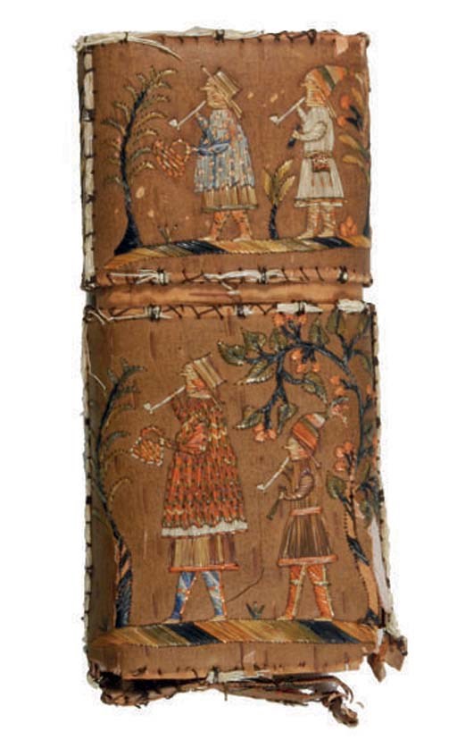 AN EASTERN WOODLANDS EMBROIDERED PICTORIAL CASE