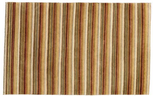 A HANDMADE MULTICOLOR STRIPED RUG,