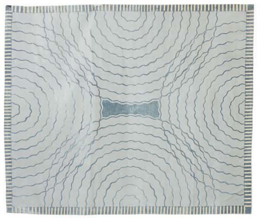 A SILK AND WOOL ART DECO STYLE CARPET,