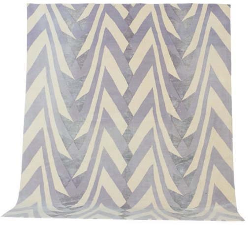 A WOOL AND SILK ART DECO STYLE CARPET,