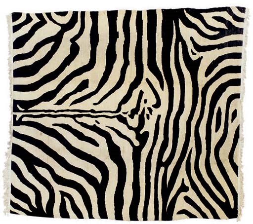 A ZEBRA PATTERN CARPET,