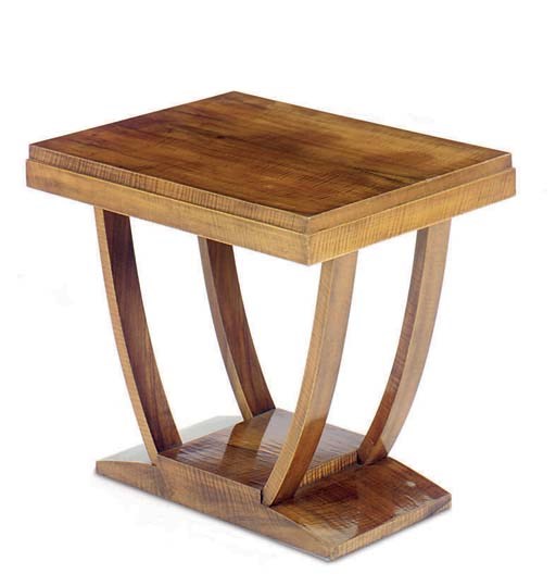 A FRENCH ART DECO WALNUT LOW TABLE,