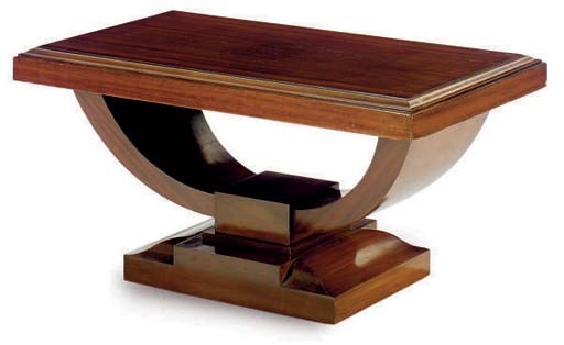 AN ART DECO MAHOGANY LOW TABLE,