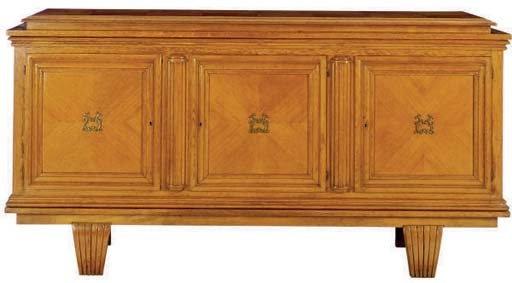 AN ART DECO OAK AND PALISANDER SIDEBOARD,