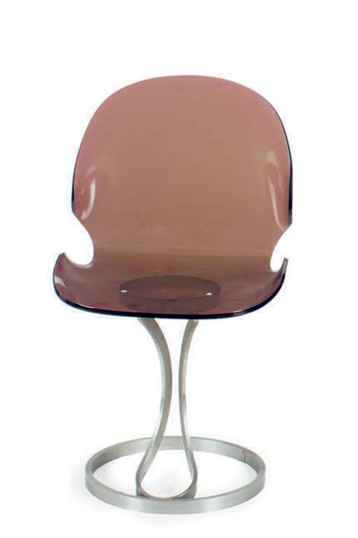 A PAIR OF LUCITE AND CHROME SIDE CHAIRS,
