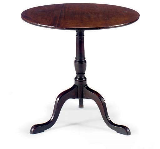 A GEORGE III PROVINCIAL WALNUT TRIPOD TABLE,