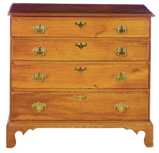 AN AMERICAN CHIPPENDALE CHERRYWOOD CHEST,
