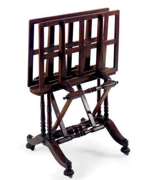A WILLIAM IV MAHOGANY FOLIO STAND,