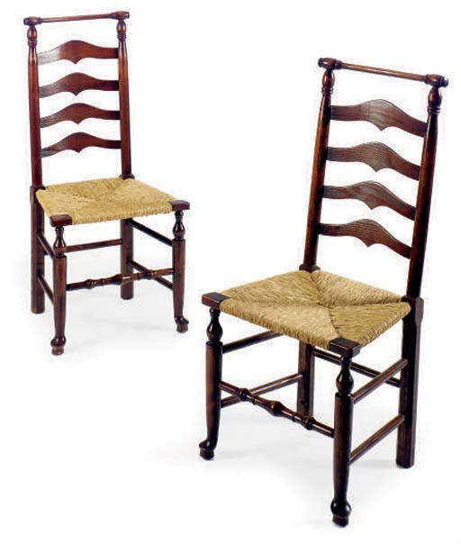 A SET OF SIX WELSH STYLE ELM DINING CHAIRS,