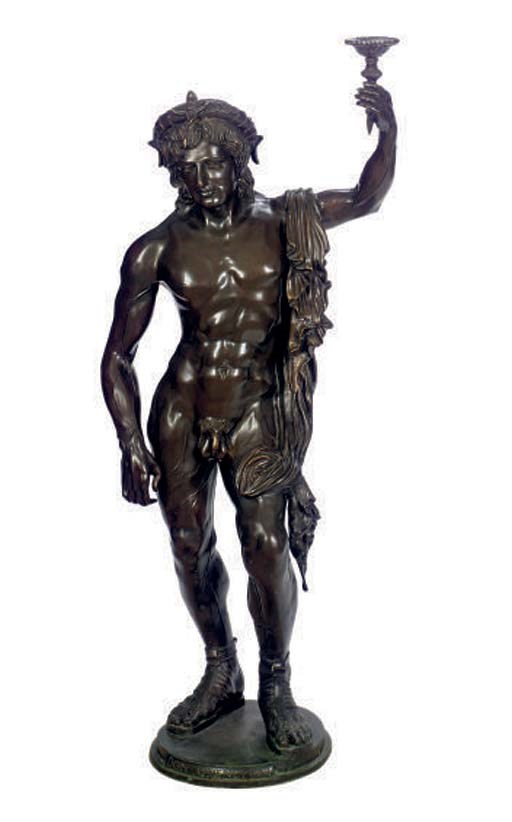 A BRONZE FIGURAL STATUE OF KING DAVID,