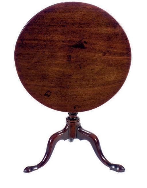A GEORGE III MAHOGANY TRIPOD TABLE,