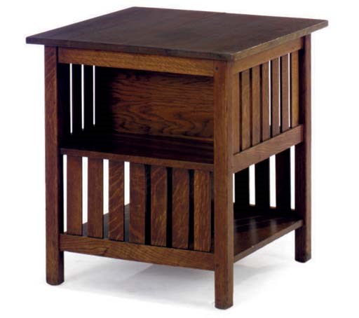 AN OAK ENCYCLOPEDIA TABLE,