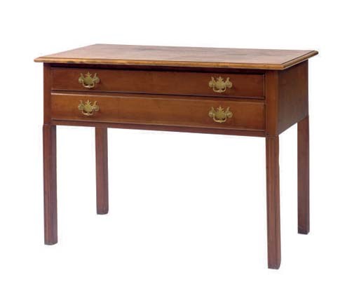AN AMERICAN ELM AND CHERRYWOOD TABLE,