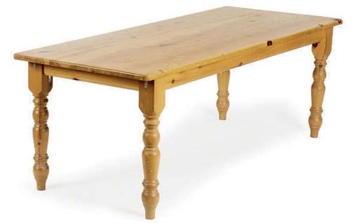 A PINE DINING TABLE,