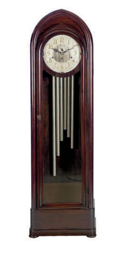 A MAHOGANY GOTHIC REVIVAL TALLCASE CLOCK,