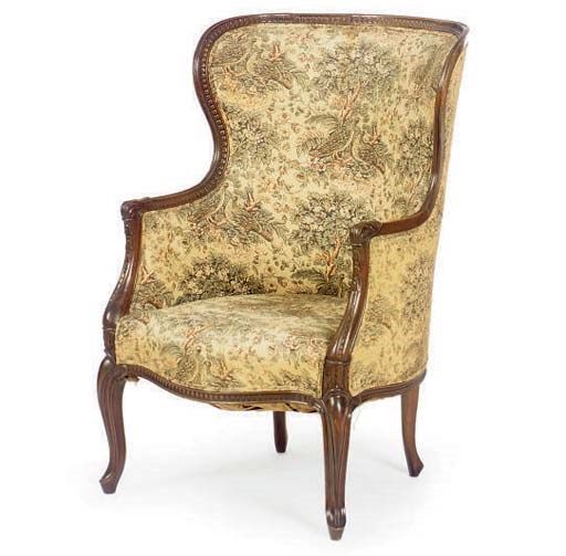 A FRENCH WALNUT BERGERE,
