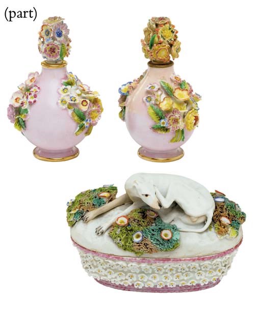 FIVE JACOB PETIT PORCELAIN ITEMS