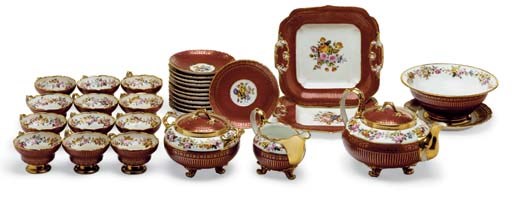 A JACOB PETIT PORCELAIN PART TEA SERVICE