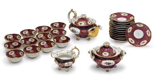A JACOB PETIT PORCELAIN PART TEA SERVICE