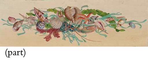 A SET OF THREE POLYCHROME-PAINTED CANVAS PANELS