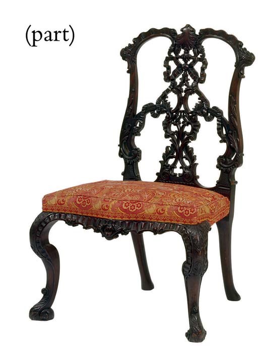 A MATCHED SET OF SIX ENGLISH MAHOGANY DINING CHAIRS