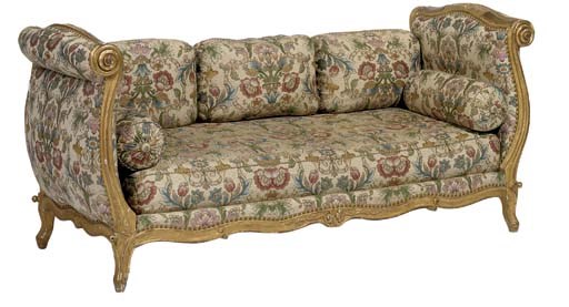 A LOUIS XV GILTWOOD LIT D'ALCOVE