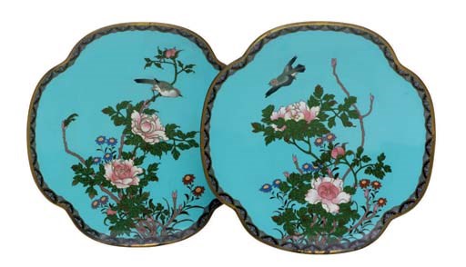 A Pair of Japanese Cloisonné Enamel Dishes