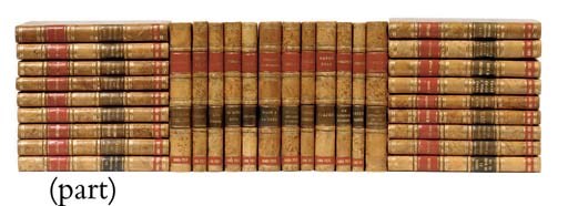 LITERATURE AND HISTORY. A collection of approximately 350 volumes of literature and history from the "Coleccion Austral" series, circa 1920s, 12o, all uniformly bound in 20th-century tree calf, three gilt-lettered morocco labels on spines, one of which reads "Maria Felix," generally in good condition 	 (350)