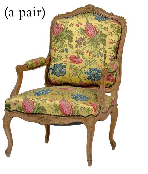 A PAIR OF FRENCH BEECHWOOD FAUTEUILS