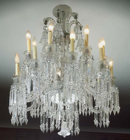 A FRENCH CRYSTAL EIGHTEEN-LIGHT CHANDELIER