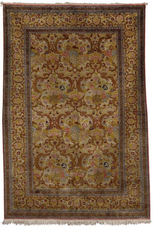 A SILK QUM RUG