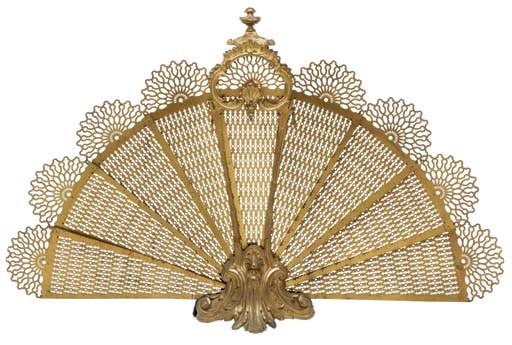 A FRENCH GILT-METAL FIRE-SCREEN