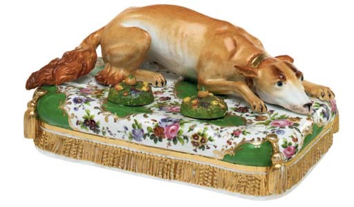 A JACOB PETIT PORCELAIN GREEN-GROUND ENCRIER