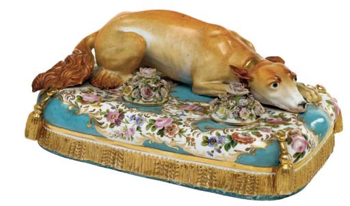 A JACOB PETIT PORCELAIN TURQUOISE-GROUND ENCRIER