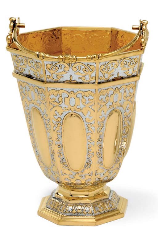 A MEXICAN SILVER-GILT VASE