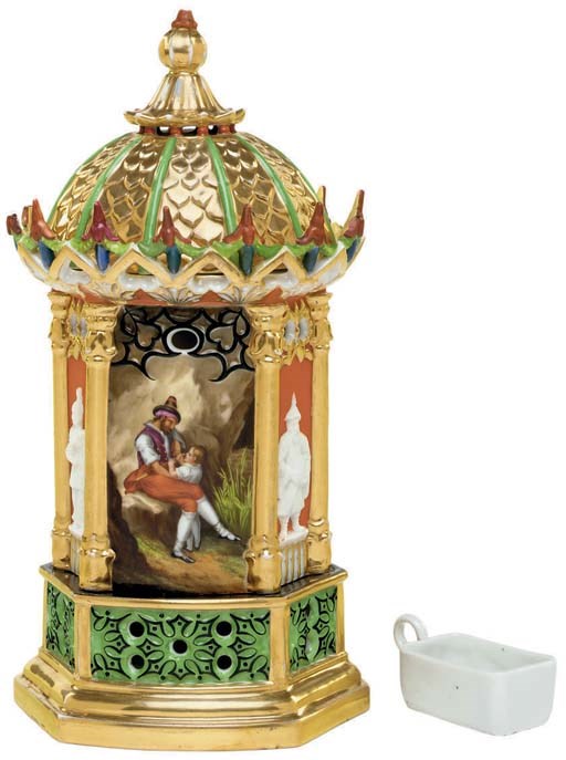 A JACOB PETIT STYLE PORCELAIN PASTILLE BURNER