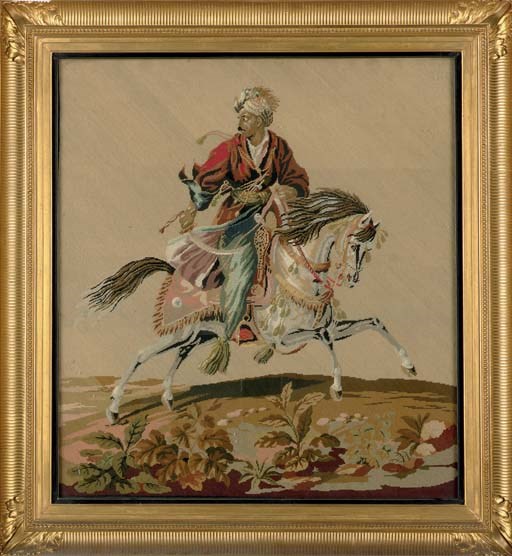 A VICTORIAN PETIT POINT PICTURE