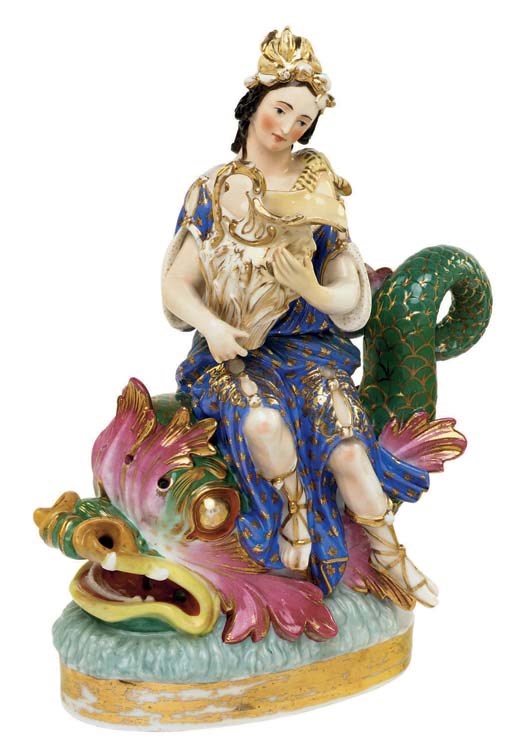A JACOB PETIT PORCELAIN FIGURAL VEILLEUSE