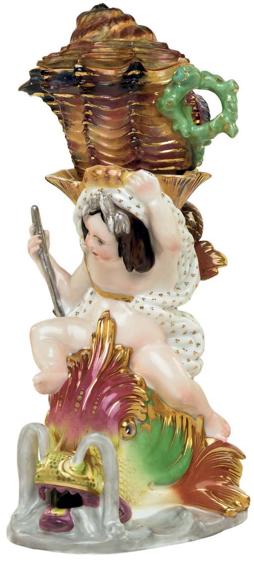 A JACOB PETIT STYLE PORCELAIN FIGURAL VEILLEUSE